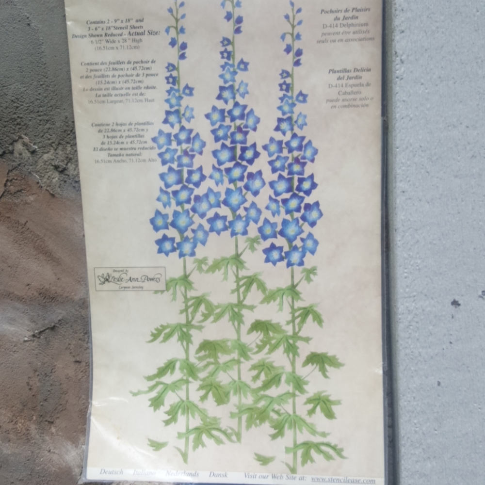 NEW Stencil Ease Delphinium Flower Stencil - Picture 2 of 5